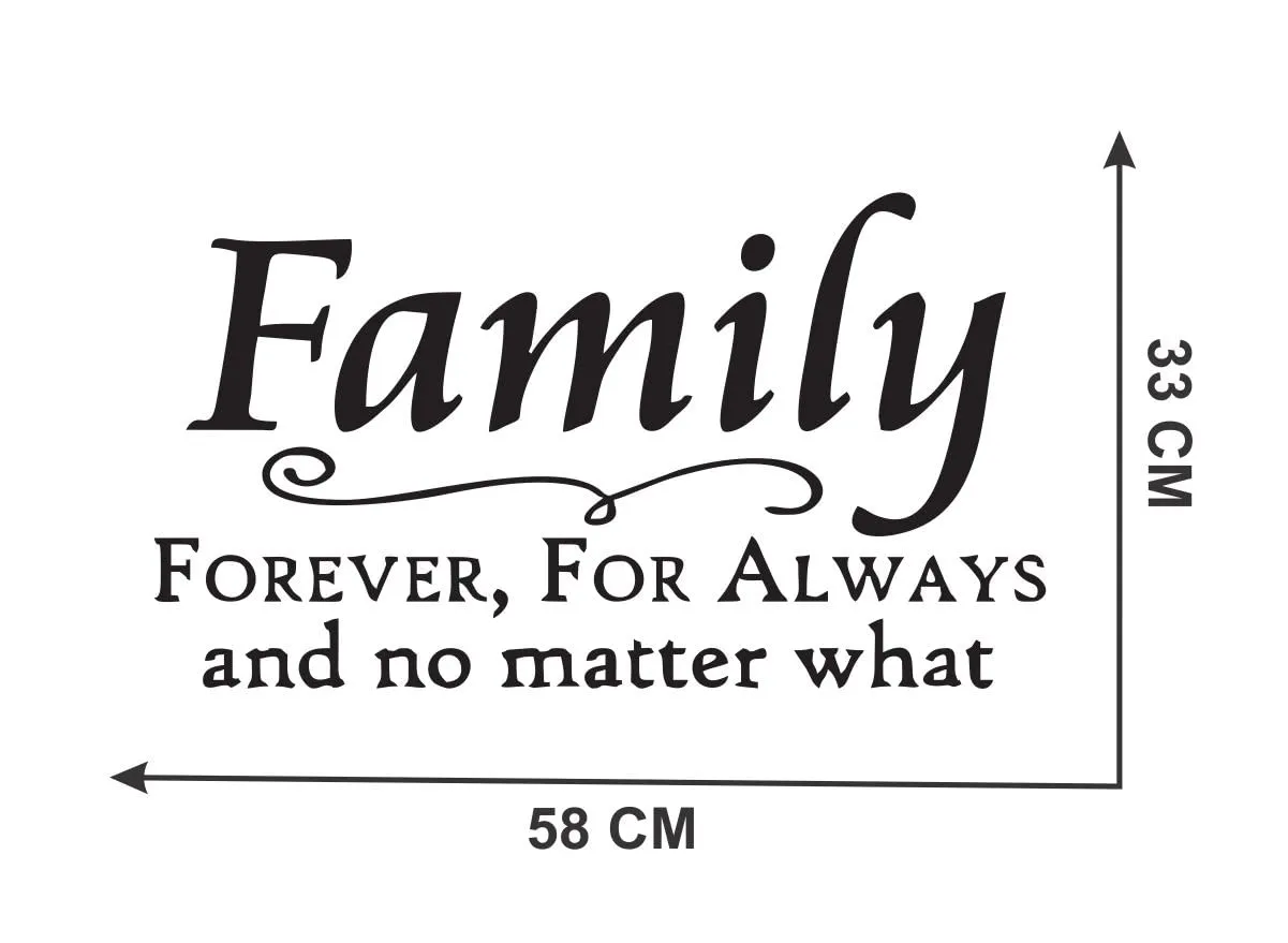 Decor Kraft Family Forever for Always Wall Sticker & Decal,Size- 58 Cm X 26 Cm,Quotes