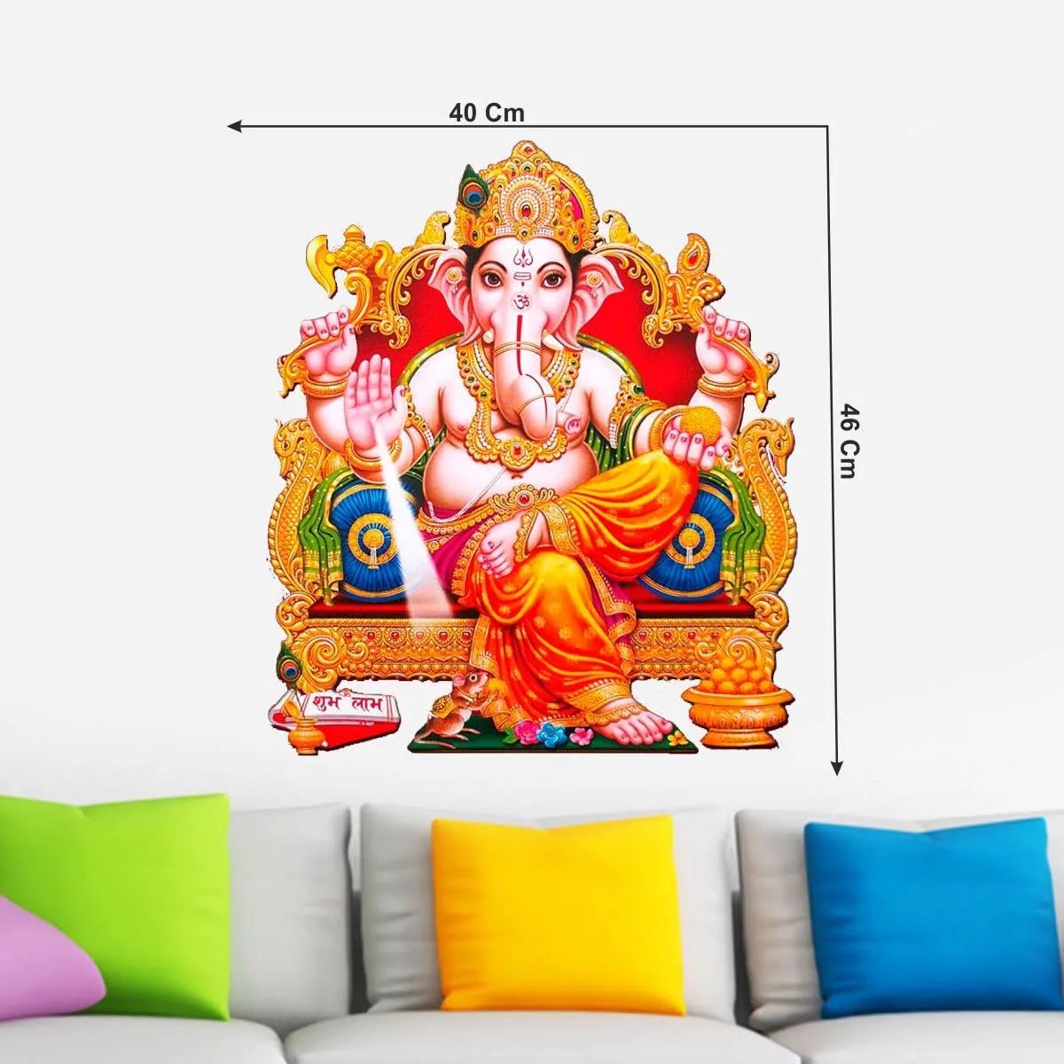 Decor Kraft Ganpatiji Wall Sticker & Decal,Size- 45 Cm X 32 Cm,Religious