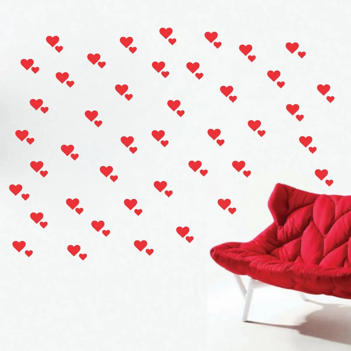 Decor Kraft Hearts Wall Sticker & Decal,Size- 40 Cm X 32 Cm,Decorative