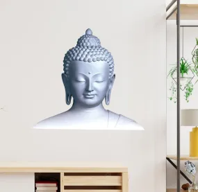 Decor Kraft Lord Budha Silver Color Wall Sticker & Decal,Size- 50 Cm X 36 Cm,Religious