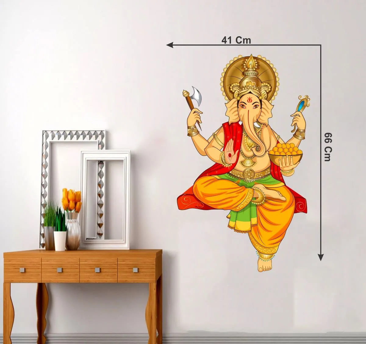 Decor Kraft Lord Ganpati Wall Sticker & Decal,Size- 63 Cm X 32 Cm,Religious
