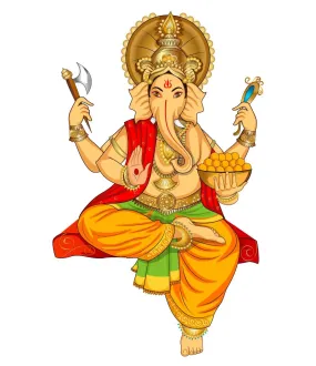 Decor Kraft Lord Ganpati Wall Sticker & Decal,Size- 63 Cm X 32 Cm,Religious