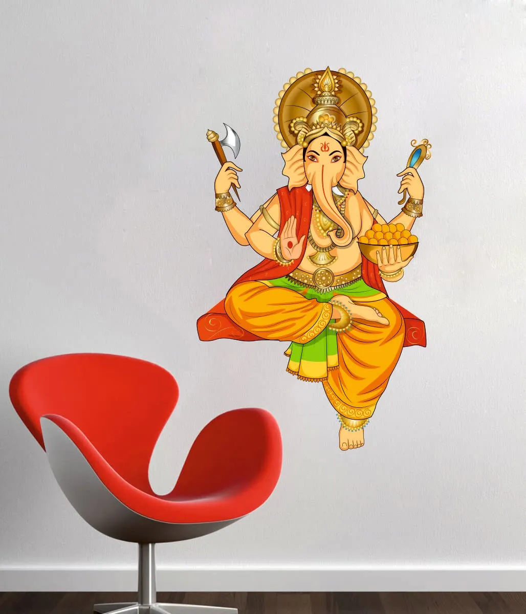 Decor Kraft Lord Ganpati Wall Sticker & Decal,Size- 63 Cm X 32 Cm,Religious