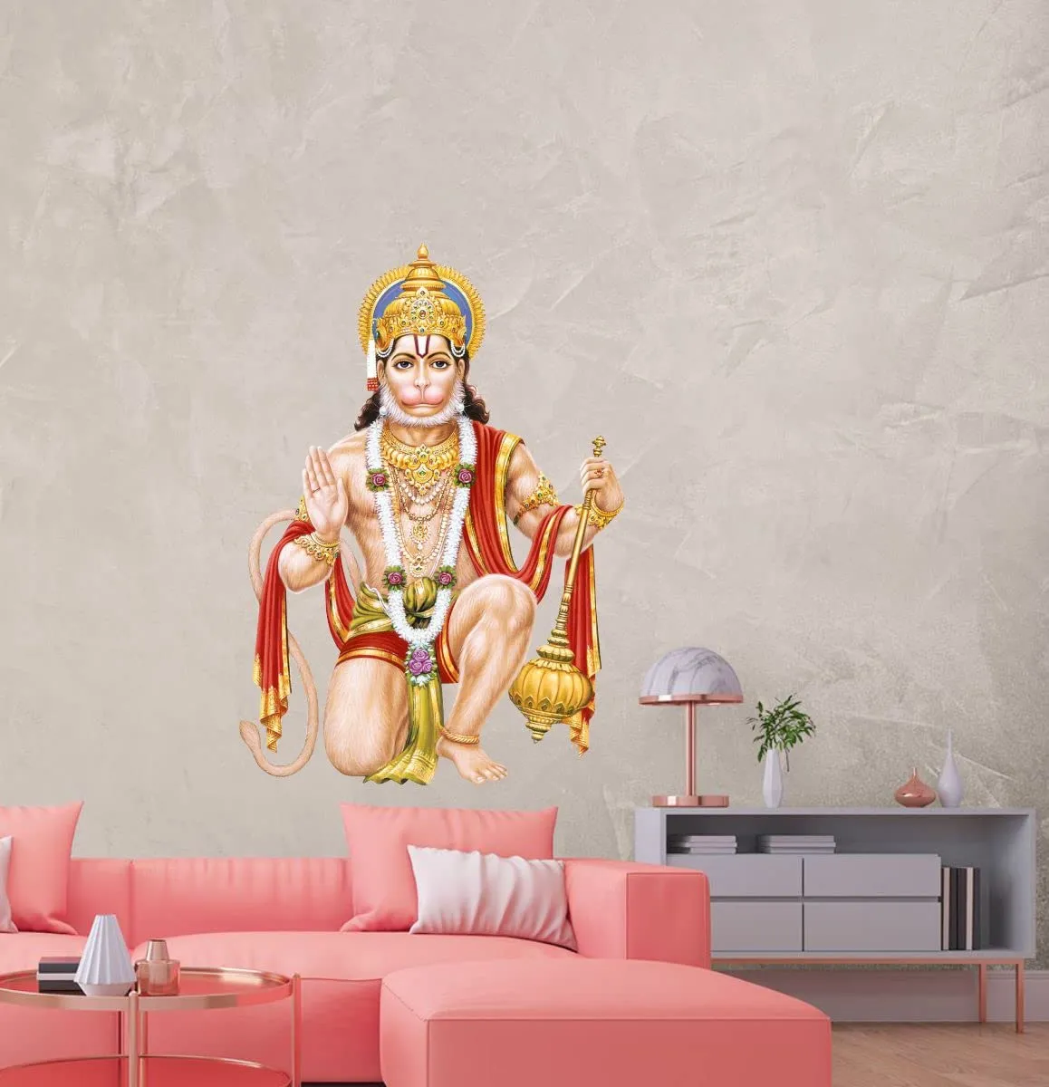 Decor Kraft Lord Hanumanji Wall Sticker & Decal,Size- 53 Cm X 32 Cm,Religious