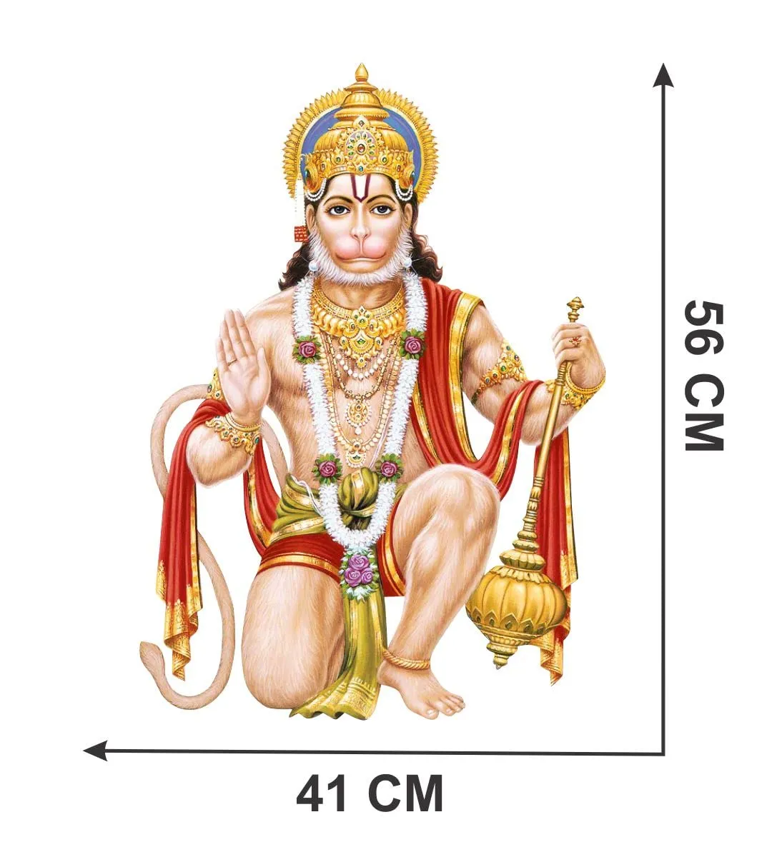Decor Kraft Lord Hanumanji Wall Sticker & Decal,Size- 53 Cm X 32 Cm,Religious