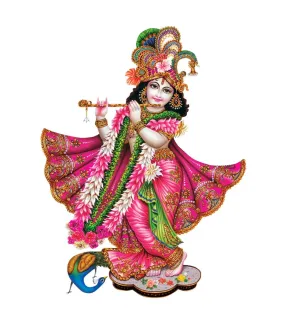 Decor Kraft Lord Krishnaji Wall Sticker & Decal,Size- 53 Cm X 32 Cm,Religious