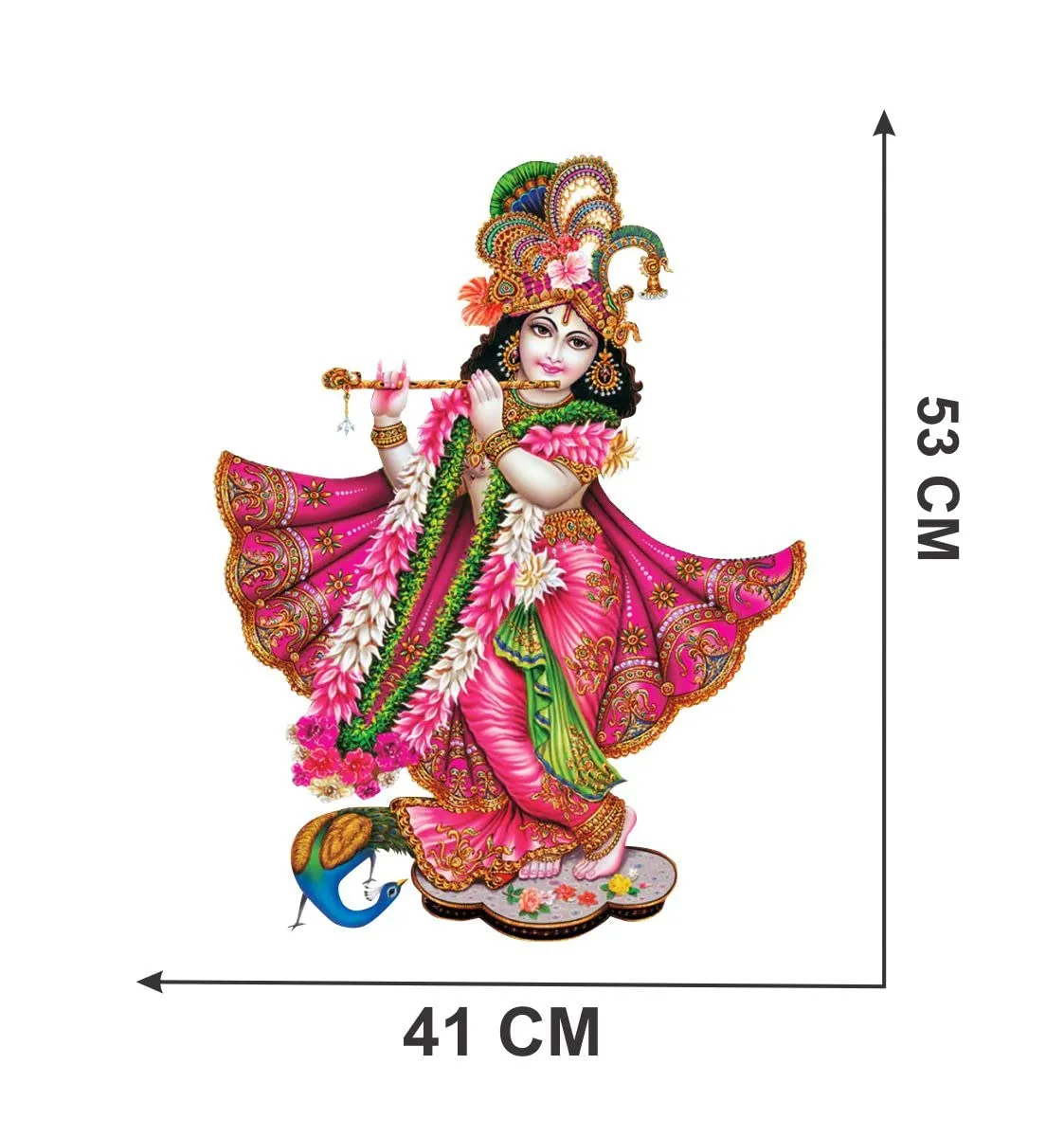 Decor Kraft Lord Krishnaji Wall Sticker & Decal,Size- 53 Cm X 32 Cm,Religious