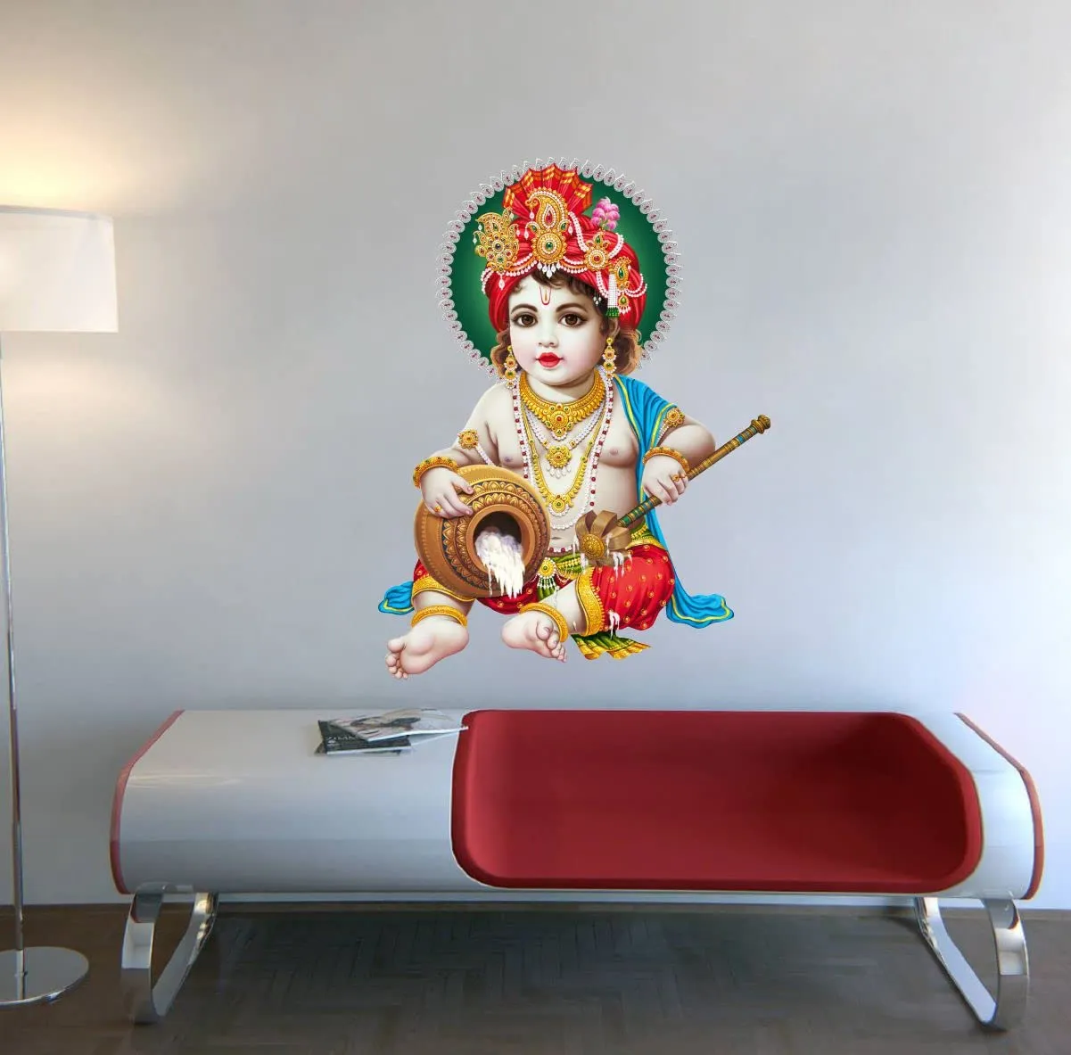 Decor Kraft Makhan Chor Wall Sticker & Decal,Size- 50 Cm X 32 Cm,Religious