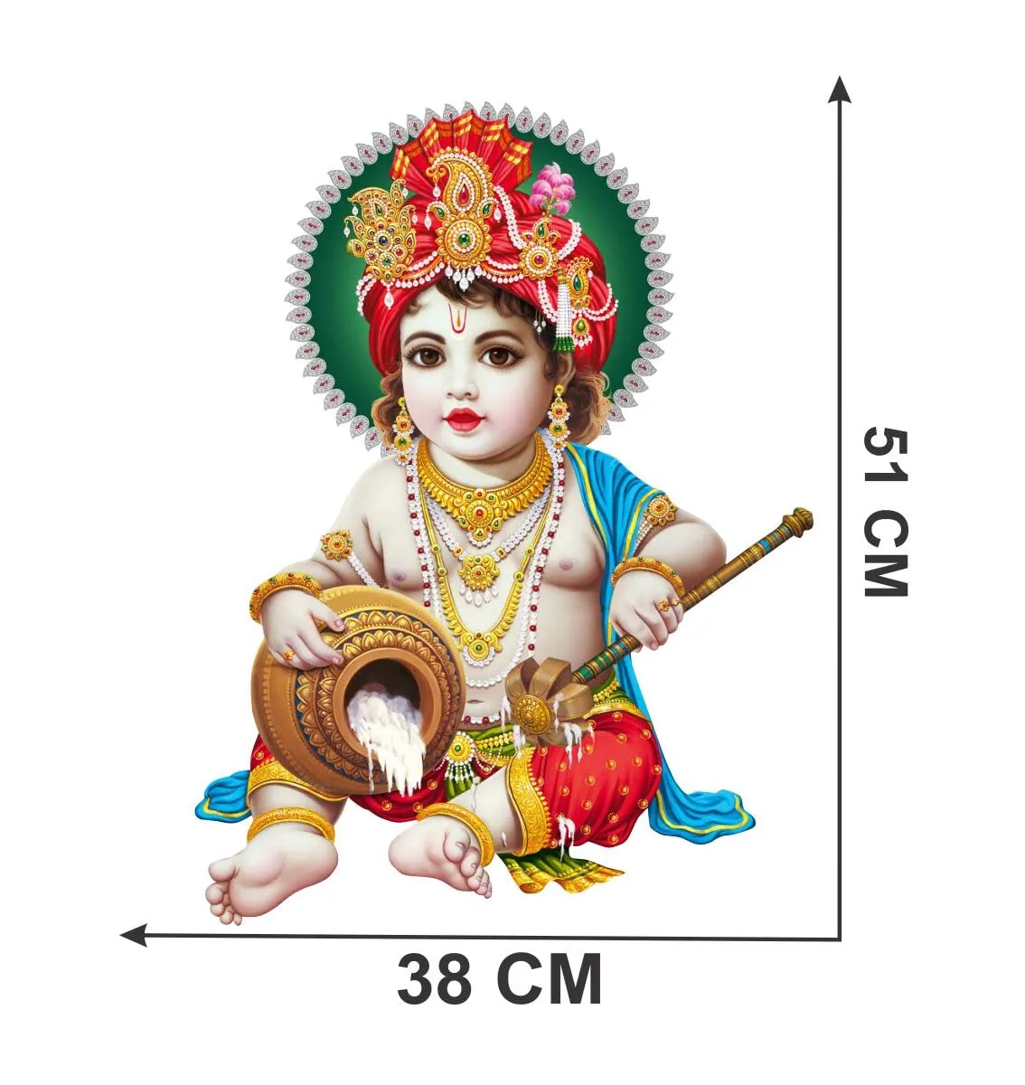 Decor Kraft Makhan Chor Wall Sticker & Decal,Size- 50 Cm X 32 Cm,Religious