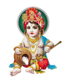 Decor Kraft Makhan Chor Wall Sticker & Decal,Size- 50 Cm X 32 Cm,Religious