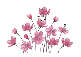 Decor Kraft Pink Floral Wall Sticker & Decal,Size- 58 Cm X 28 Cm,Nature
