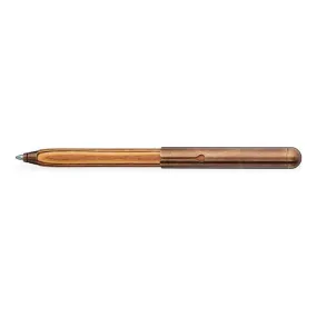 E M Style Wood Ballpoint Pen - Zebrano with Vintage Brass