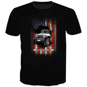 Eat Sleep Jeep - Chest Print T-Shirt