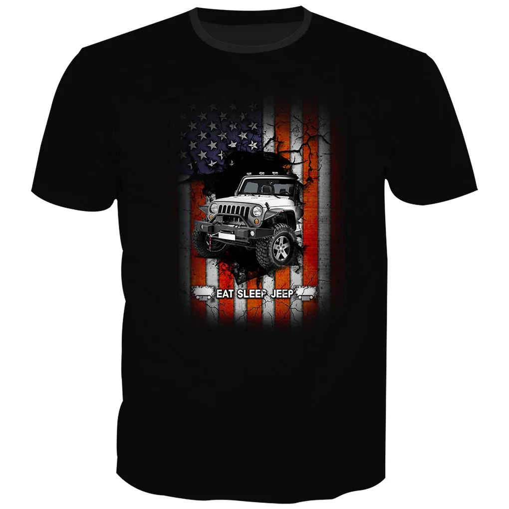 Eat Sleep Jeep - Chest Print T-Shirt
