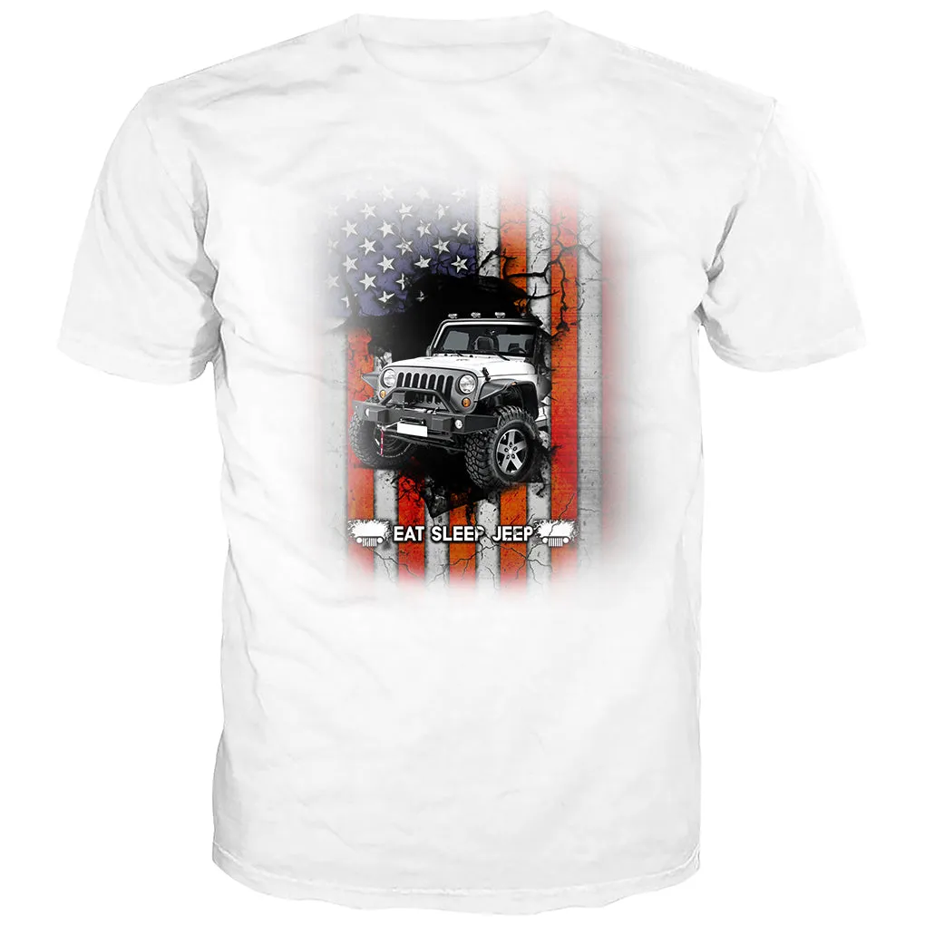 Eat Sleep Jeep - Chest Print T-Shirt