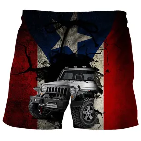 Eat Sleep Jeep Flag - Puerto Rico Short