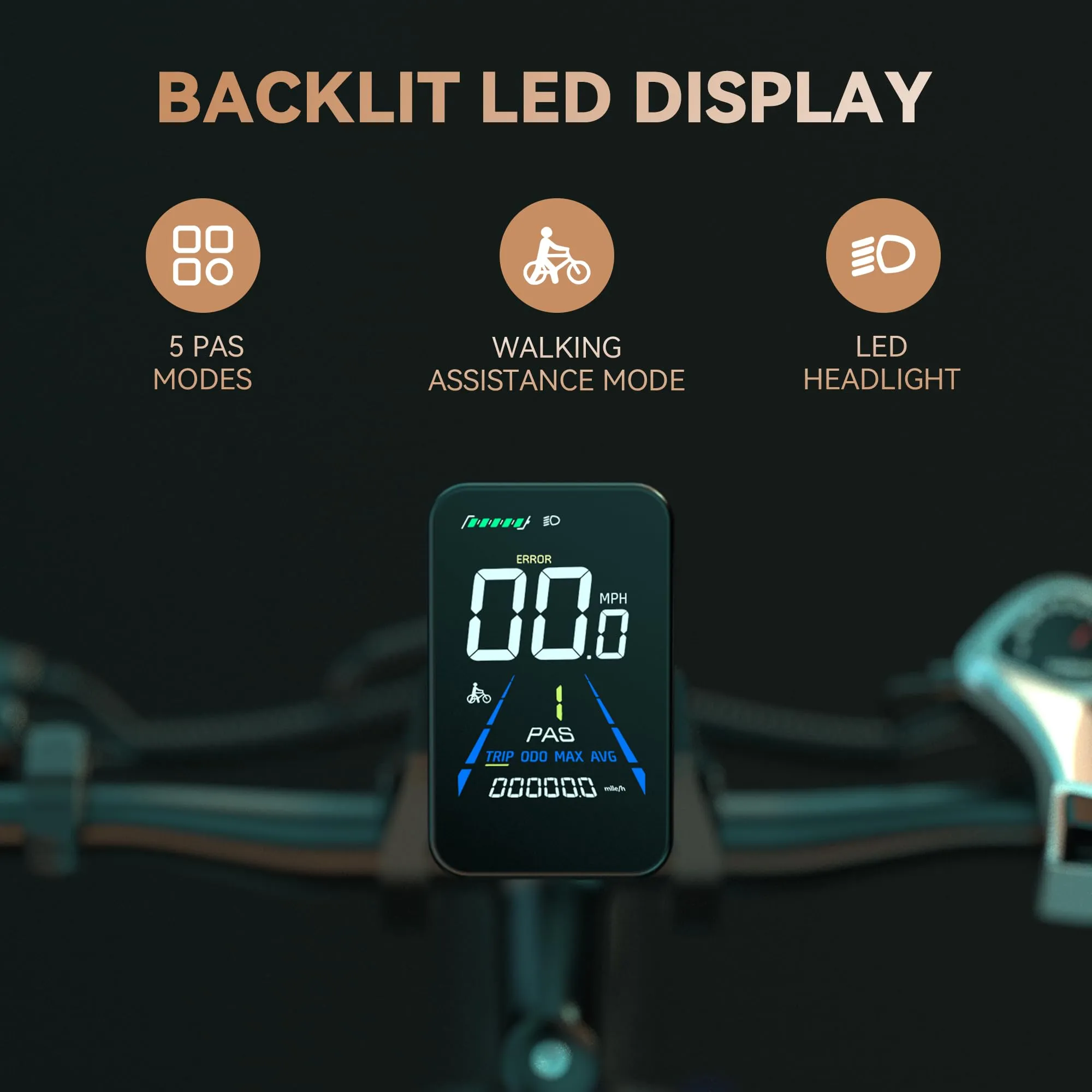 ESKUTE M100 Electric Bike, 27.5" Electric Mountain Bike, 250W Brushless Motor, 36V 10.4Ah Removable Battery, LED Display, E-MTB E-bike Electric Bicycle For Adults Men Women