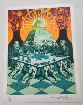 False Profits Serigraph Print by Mear One