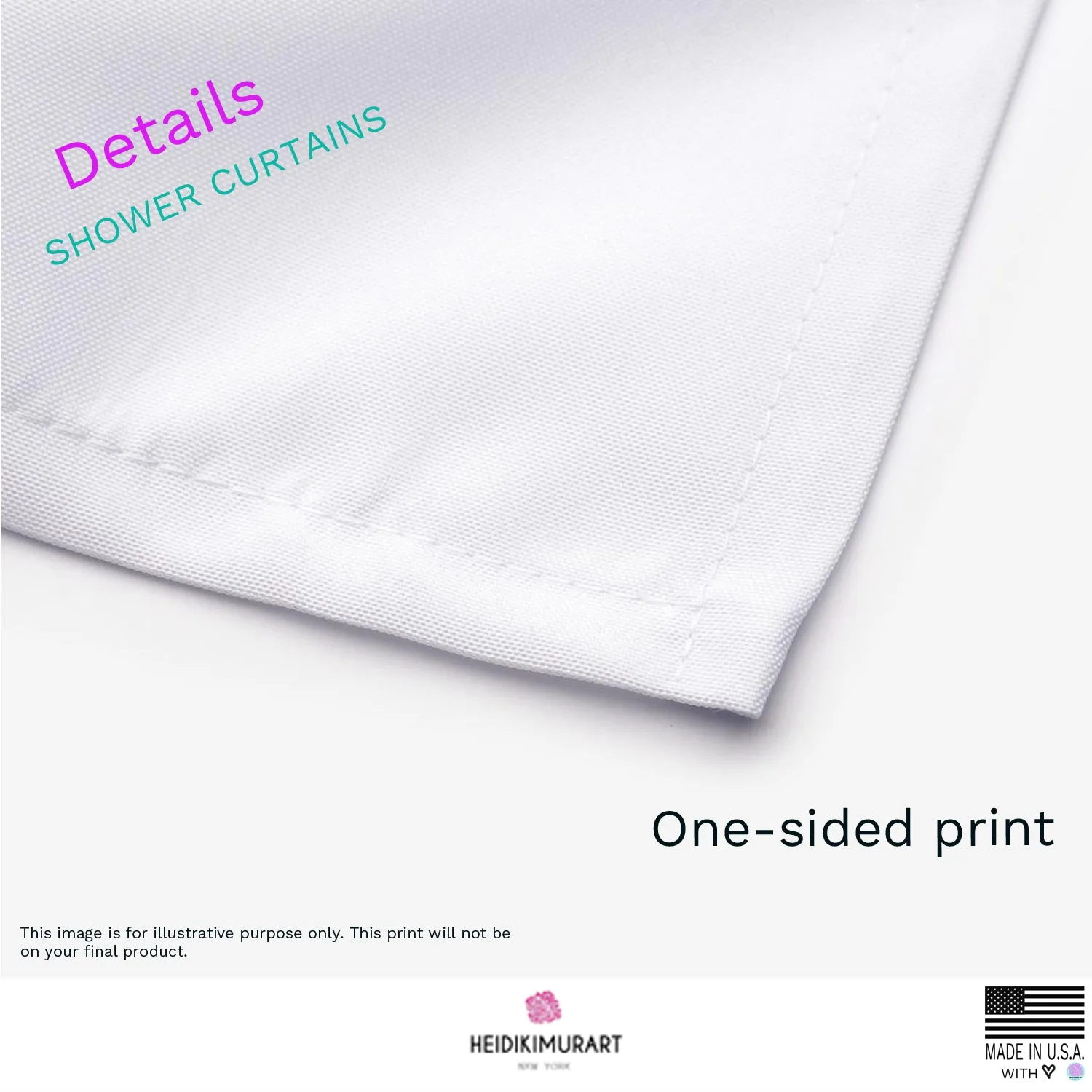 Floral Shower Curtains, Cute Pastel Pink Purple Lavender Bathroom Curtains -Printed in USA