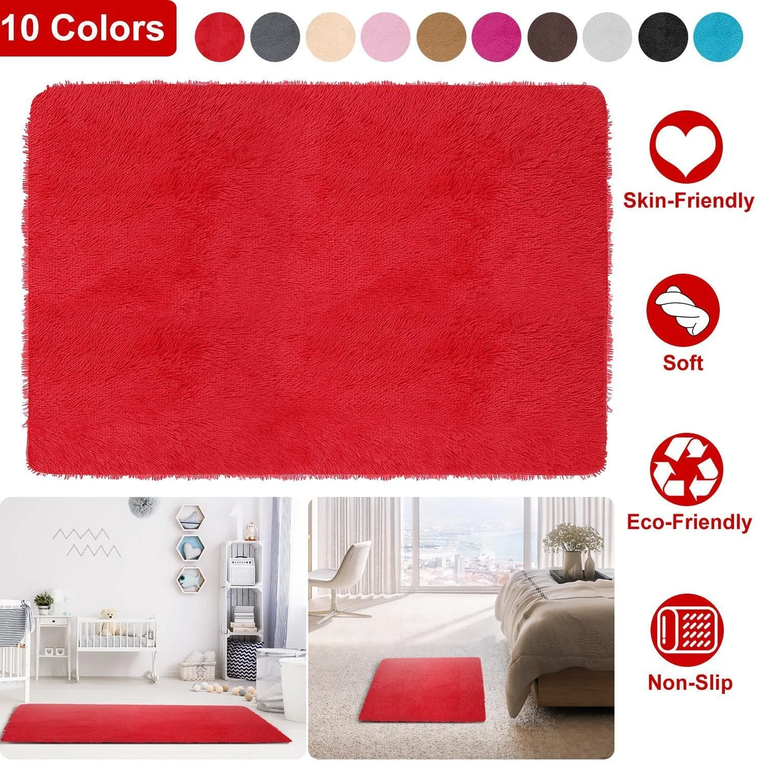 Fluffy Bedroom Anti-Skid Rug