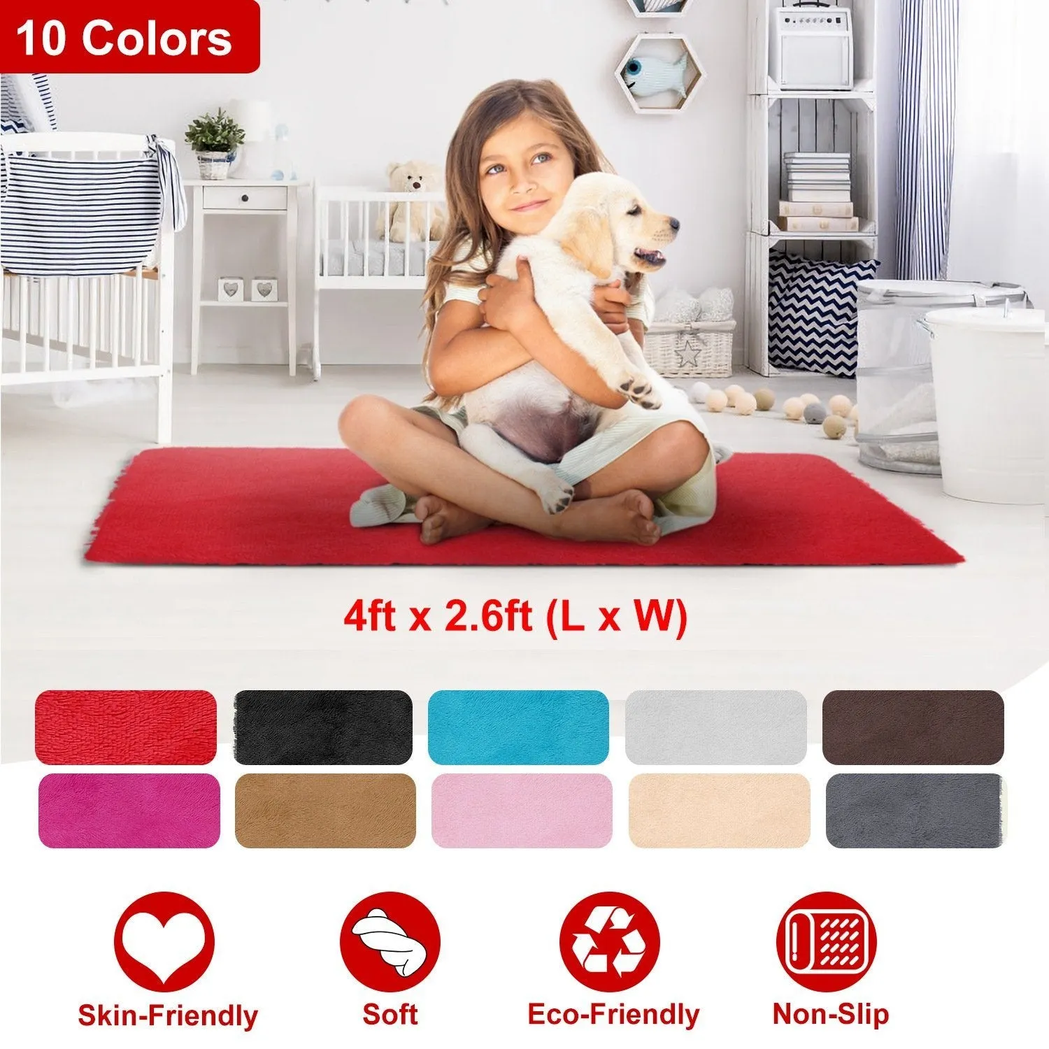 Fluffy Bedroom Anti-Skid Rug