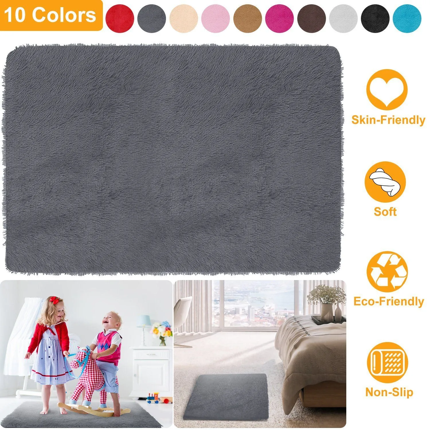 Fluffy Bedroom Anti-Skid Rug