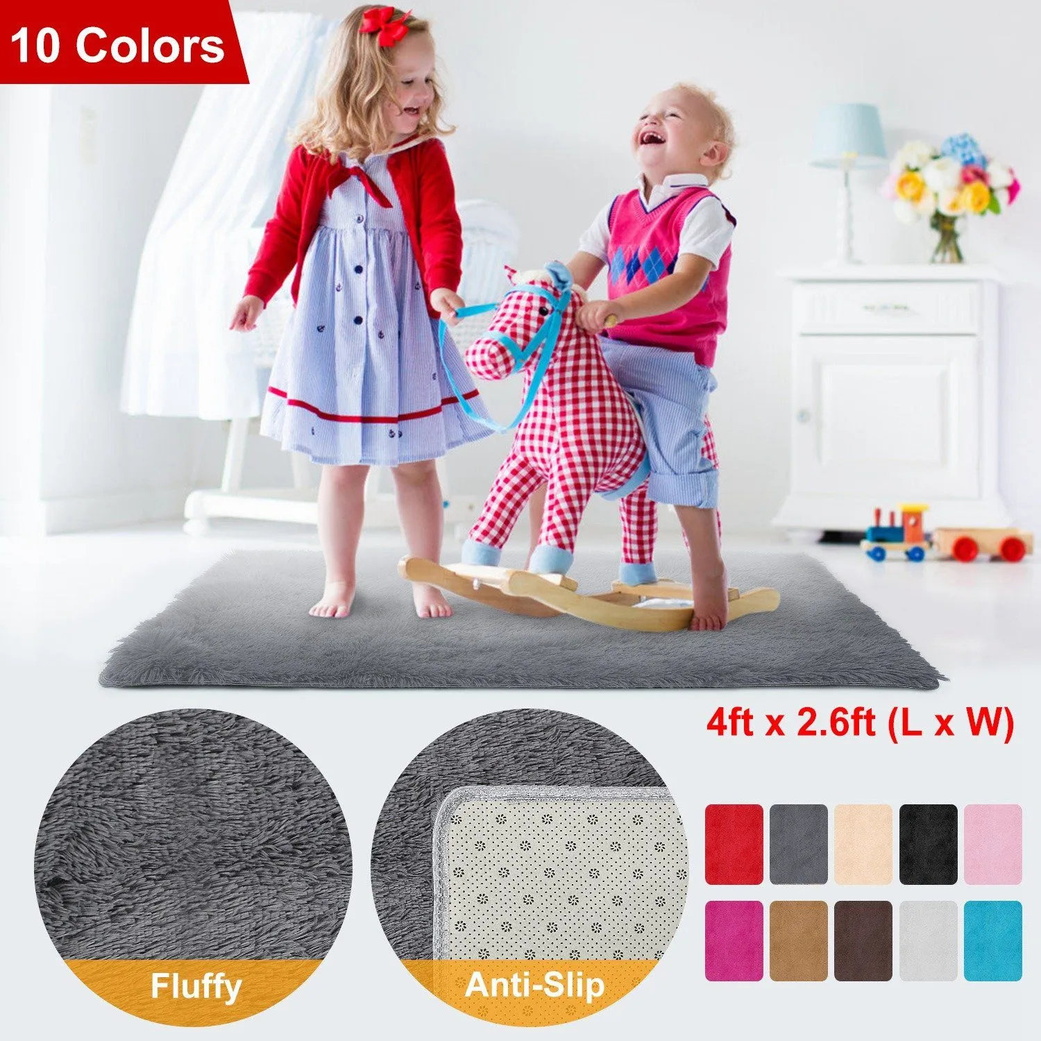 Fluffy Bedroom Anti-Skid Rug
