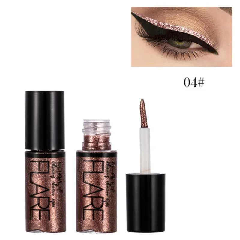 FLYTONN-15Colors Diamond Shiny Eye Liners Eyeshadow Waterproof Silver Rose Gold Color Glitter Sequins  Liquid Eyeliner Eye Shadow Makeup