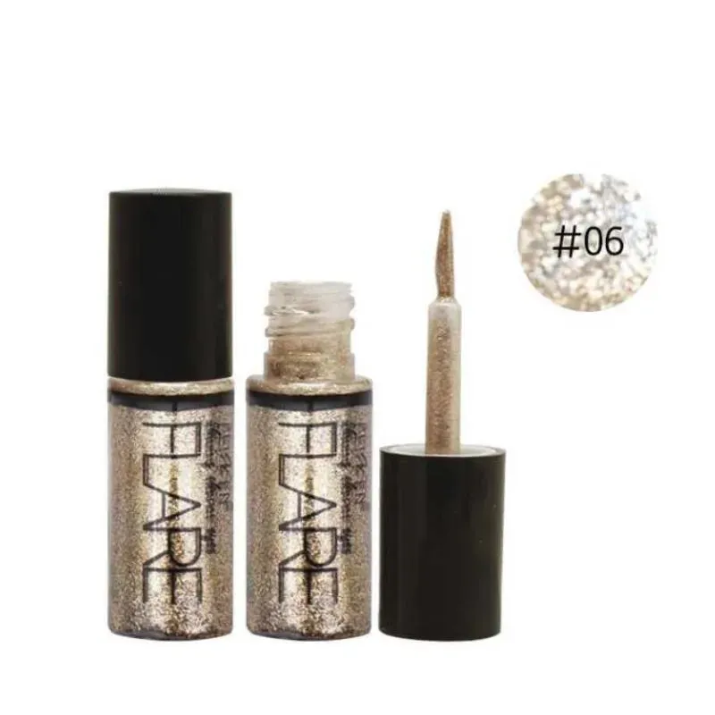 FLYTONN-15Colors Diamond Shiny Eye Liners Eyeshadow Waterproof Silver Rose Gold Color Glitter Sequins  Liquid Eyeliner Eye Shadow Makeup
