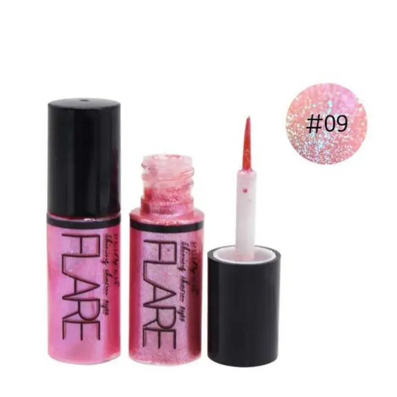 FLYTONN-15Colors Diamond Shiny Eye Liners Eyeshadow Waterproof Silver Rose Gold Color Glitter Sequins  Liquid Eyeliner Eye Shadow Makeup