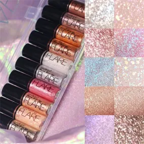 FLYTONN-15Colors Diamond Shiny Eye Liners Eyeshadow Waterproof Silver Rose Gold Color Glitter Sequins  Liquid Eyeliner Eye Shadow Makeup