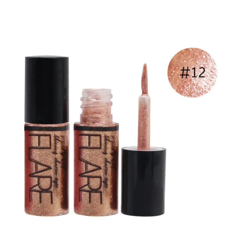 FLYTONN-15Colors Diamond Shiny Eye Liners Eyeshadow Waterproof Silver Rose Gold Color Glitter Sequins  Liquid Eyeliner Eye Shadow Makeup