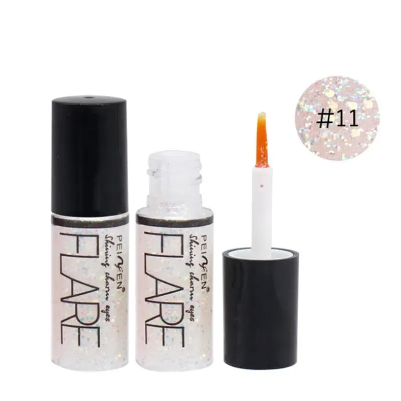 FLYTONN-15Colors Diamond Shiny Eye Liners Eyeshadow Waterproof Silver Rose Gold Color Glitter Sequins  Liquid Eyeliner Eye Shadow Makeup