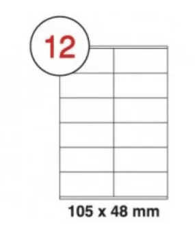 Formtec Labels 105x48mm 12 Labels Per Sheet