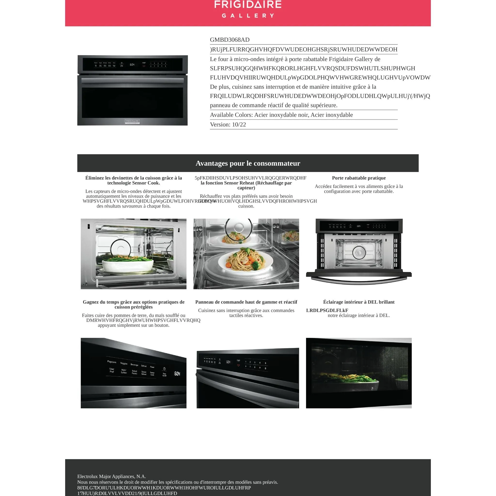 Frigidaire Gallery Built In Microwave (GMBD3068AD) - Black Stainless