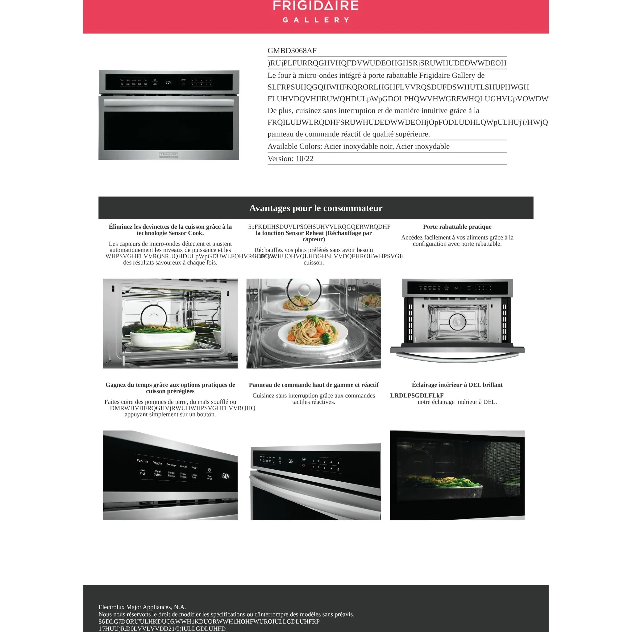 Frigidaire Gallery Built In Microwave (GMBD3068AF) - Stainless Steel