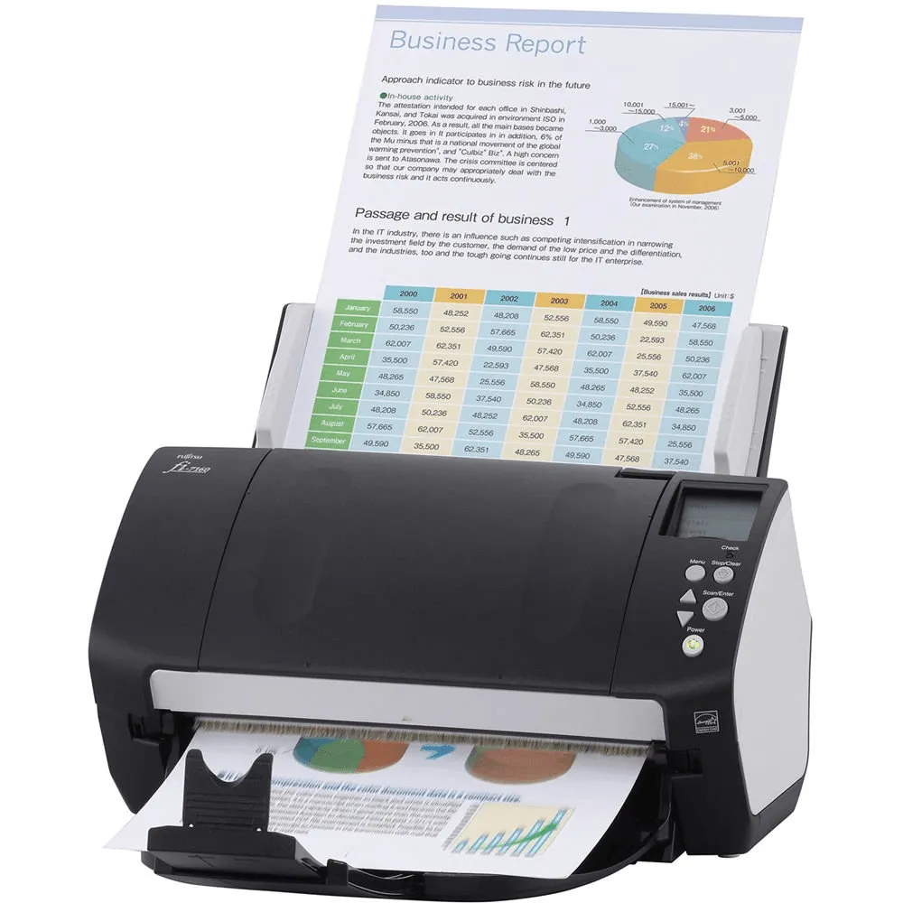 Fujitsu FI-7160 A4 Document Scanner Duplex 60ppm 80Sht Office Home