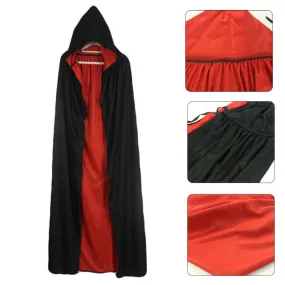 Halloween Joskaa Adult Kids Halloween Witch Wizard Cloak Reversible Double Layer Death Vampires Devil Hooded Long Cape Cosplay Costume