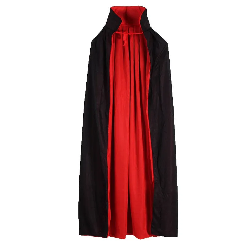 Halloween Joskaa Adult Kids Halloween Witch Wizard Cloak Reversible Double Layer Death Vampires Devil Hooded Long Cape Cosplay Costume