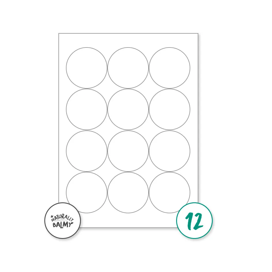 High Gloss White Circular Labels (60mm)