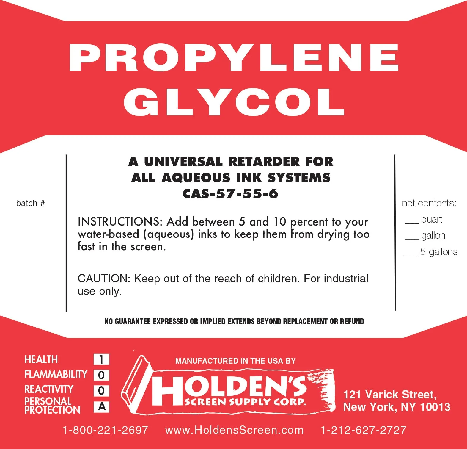 Holden's Screen Supply Propylene Glycol | Effective Flow Agent for Water Based Paints | Retards Drying Time for Better Application | Enhances Paint Flow & Spread | Ideal for DIY & Professional Use