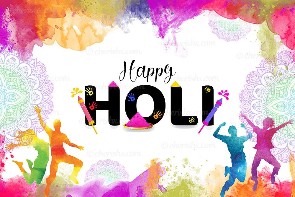 Holi Them Theme Personalized Backdrop - Flex banner