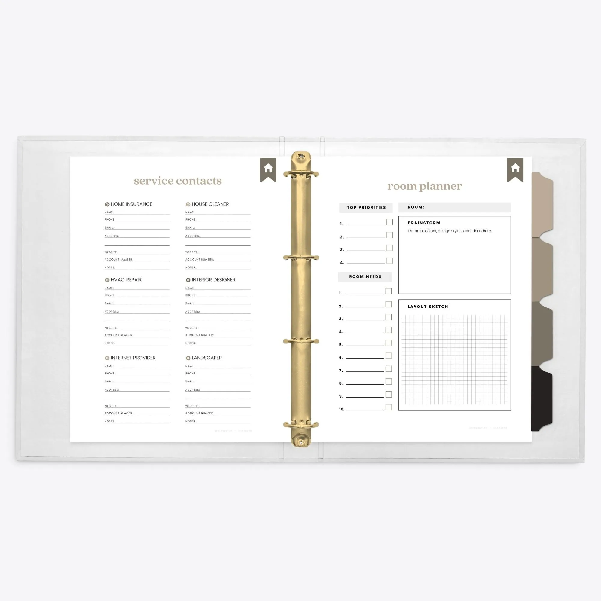 Home Management Info Planner For HOMEOWNERS