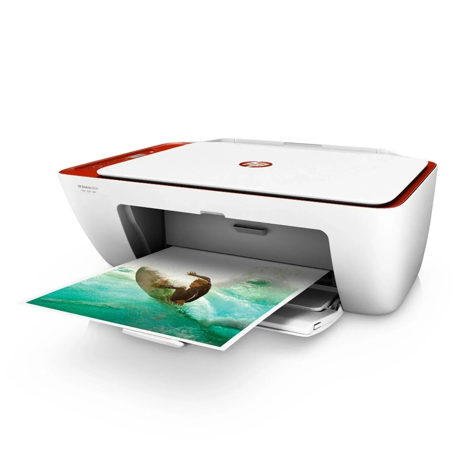 HP DeskJet 2635 NO INK Wireless All-in-One Printer (Red) (Refurbished)