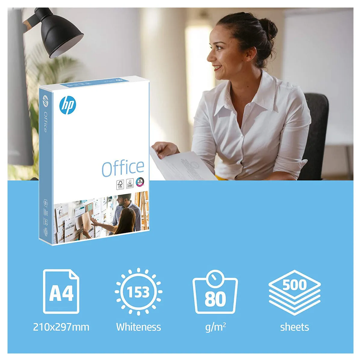 HP Office Laser and Inkjet Printing A4 Paper 80gsm 500 Sheets