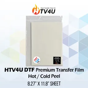 HTV4U DTF Premium Transfer Film 8.27" x 11.8" Sheet - Hot / Cold Peel
