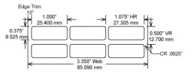 Identco TTL105-700-10 1.0x.375 Gloss White Polyester Thermal Transfer Labels