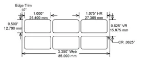 Identco TTL106-403-10  1.0x.50 Gloss White Polyimide Thermal Transfer Labels