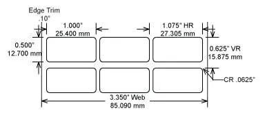 Identco TTL106-403-10  1.0x.50 Gloss White Polyimide Thermal Transfer Labels