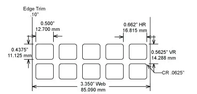 Identco TTL112-403-10 .50x.4375 Gloss White Polyimide Thermal Transfer Labels